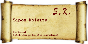 Sipos Koletta névjegykártya