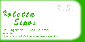 koletta sipos business card